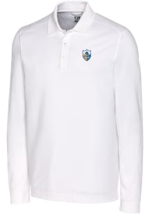 Cutter and Buck Los Angeles Chargers Mens White Advantage Long Sleeve Polo Shirt