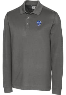Cutter and Buck Los Angeles Rams Mens Grey Historic Advantage Long Sleeve Polo Shirt