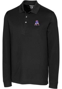 Cutter and Buck New England Patriots Mens Black Advantage Long Sleeve Polo Shirt