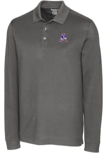 Cutter and Buck New England Patriots Mens Grey Historic Advantage Long Sleeve Polo Shirt