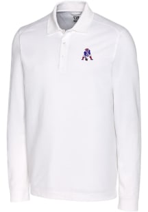 Cutter and Buck New England Patriots Mens White Historic Advantage Long Sleeve Polo Shirt