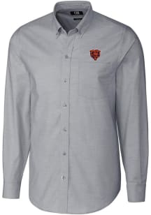 Cutter and Buck Chicago Bears Mens Charcoal Historic Stretch Oxford Long Sleeve Dress Shirt