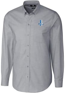 Cutter and Buck Detroit Lions Mens Charcoal Historic Stretch Oxford Long Sleeve Dress Shirt