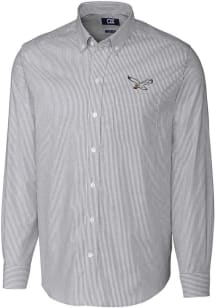 Cutter and Buck Philadelphia Eagles Mens Charcoal Historic Stretch Oxford Stripe Long Sleeve Dre..