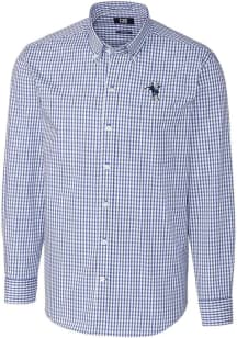 Cutter and Buck Indianapolis Colts Mens Blue Historic Easy Care Gingham Long Sleeve Dress Shirt