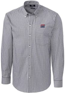 Cutter and Buck New York Giants Mens Charcoal Historic Easy Care Gingham Long Sleeve Dress Shirt