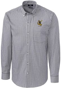 Cutter and Buck Pittsburgh Steelers Mens Charcoal Easy Care Long Sleeve Dress Shirt