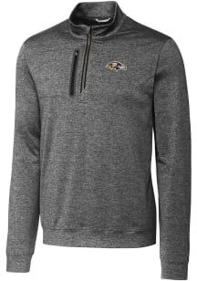 Cutter and Buck Baltimore Ravens Mens Grey Stealth Long Sleeve 1/4 Zip Pullover
