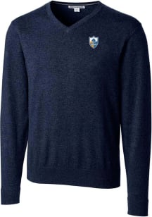 Cutter and Buck Los Angeles Chargers Mens Navy Blue Historic Lakemont Long Sleeve Sweater