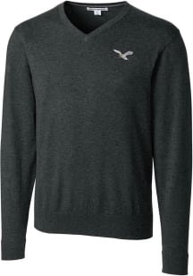 Cutter and Buck Philadelphia Eagles Mens Charcoal Historic Lakemont Long Sleeve Sweater