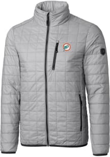 Cutter and Buck Miami Dolphins Mens Grey Historic Rainier PrimaLoft Filled Jacket