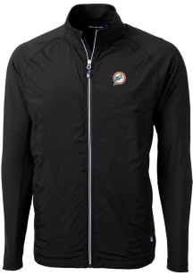Cutter and Buck Miami Dolphins Mens Black Adapt Eco Light Weight Jacket