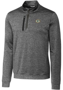 Cutter and Buck Green Bay Packers Mens Grey Stealth Long Sleeve 1/4 Zip Pullover