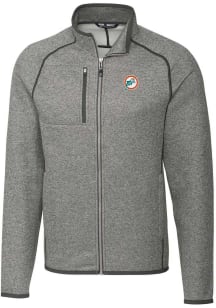 Cutter and Buck Miami Dolphins Mens Grey Mainsail Medium Weight Jacket