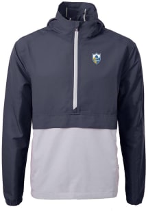 Cutter and Buck Los Angeles Chargers Mens Navy Blue Charter Eco Pullover Jackets