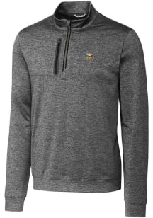 Cutter and Buck Minnesota Vikings Mens Charcoal Stealth Long Sleeve 1/4 Zip Pullover