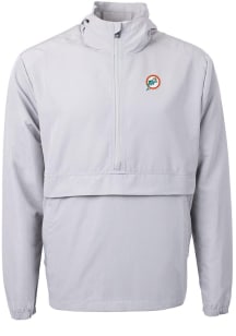 Cutter and Buck Miami Dolphins Mens Grey Charter Eco Pullover Jackets