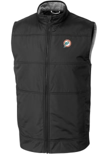 Cutter and Buck Miami Dolphins Mens Black Stealth Sleeveless Jacket