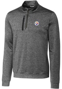 Cutter and Buck Pittsburgh Steelers Mens Grey Stealth Long Sleeve 1/4 Zip Pullover