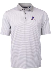 Cutter and Buck New England Patriots Mens Grey Virtue Eco Pique Short Sleeve Polo