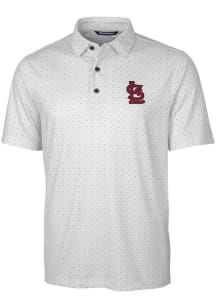 Cutter and Buck St Louis Cardinals Mens Charcoal Pike Double Dot Short Sleeve Polo