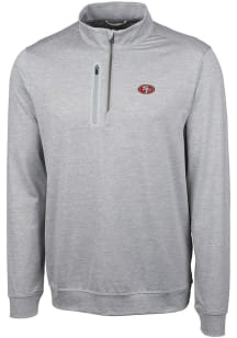 Cutter and Buck San Francisco 49ers Mens Grey Stealth Long Sleeve 1/4 Zip Pullover