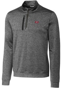 Cutter and Buck Tampa Bay Buccaneers Mens Grey Stealth Long Sleeve 1/4 Zip Pullover