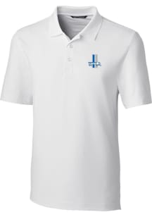Cutter and Buck Detroit Lions Mens White Historic Forge Short Sleeve Polo