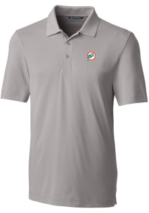 Cutter and Buck Miami Dolphins Mens Grey Forge Short Sleeve Polo
