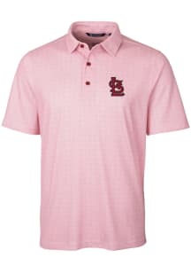 Cutter and Buck St Louis Cardinals Mens Red Pike Double Dot Short Sleeve Polo