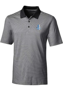 Cutter and Buck Detroit Lions Mens Black Historic Forge Tonal Stripe Short Sleeve Polo