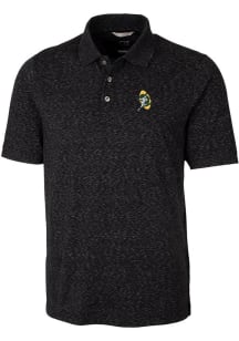 Cutter and Buck Green Bay Packers Mens Black Historic Advantage Space Dye Short Sleeve Polo