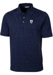 Cutter and Buck Los Angeles Chargers Mens Navy Blue Advantage Short Sleeve Polo
