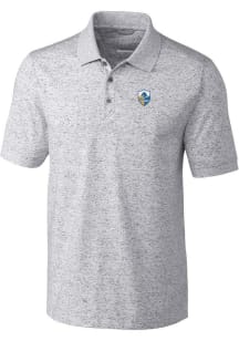 Cutter and Buck Los Angeles Chargers Mens Grey Historic Advantage Space Dye Short Sleeve Polo
