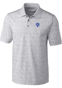 Cutter and Buck Los Angeles Rams Mens Grey Historic Advantage Space Dye Short Sleeve Polo