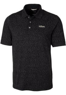 Cutter and Buck New York Jets Mens Black Historic Advantage Space Dye Short Sleeve Polo