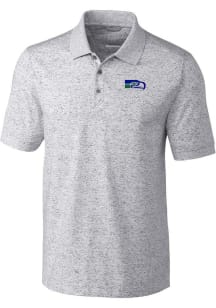Cutter and Buck Seattle Seahawks Mens Grey Historic Advantage Space Dye Short Sleeve Polo