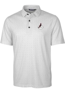 Cutter and Buck Arizona Cardinals Mens Charcoal Historic Pike Double Dot Short Sleeve Polo