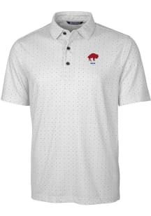 Cutter and Buck Buffalo Bills Mens Charcoal Historic Pike Double Dot Short Sleeve Polo