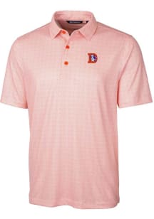Cutter and Buck Denver Broncos Mens Orange Pike Short Sleeve Polo