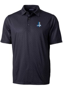 Cutter and Buck Detroit Lions Mens Black Historic Pike Double Dot Short Sleeve Polo