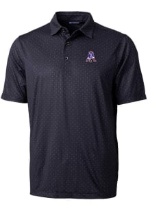 Cutter and Buck New England Patriots Mens Black Historic Pike Double Dot Short Sleeve Polo
