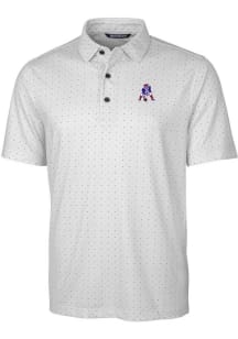 Cutter and Buck New England Patriots Mens Charcoal Historic Pike Double Dot Short Sleeve Polo