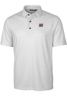 Cutter and Buck New York Giants Mens Charcoal Historic Pike Double Dot Short Sleeve Polo