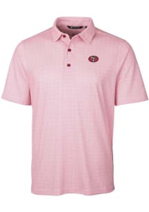 Cutter and Buck San Francisco 49ers Mens Red Historic Pike Double Dot Short Sleeve Polo