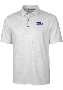 Cutter and Buck Seattle Seahawks Mens Charcoal Historic Pike Double Dot Short Sleeve Polo