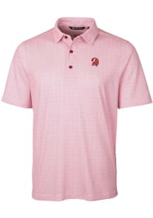 Cutter and Buck Tampa Bay Buccaneers Mens Red Historic Pike Double Dot Short Sleeve Polo