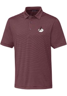 Cutter and Buck Arizona Cardinals Mens Maroon Historic Forge Pencil Stripe Short Sleeve Polo