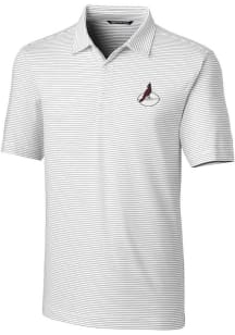 Cutter and Buck Arizona Cardinals Mens White Historic Forge Pencil Stripe Short Sleeve Polo