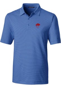 Cutter and Buck Buffalo Bills Mens Blue Historic Forge Pencil Stripe Short Sleeve Polo